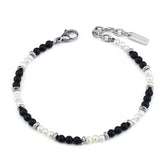 Bracciale uomo con onice e perle